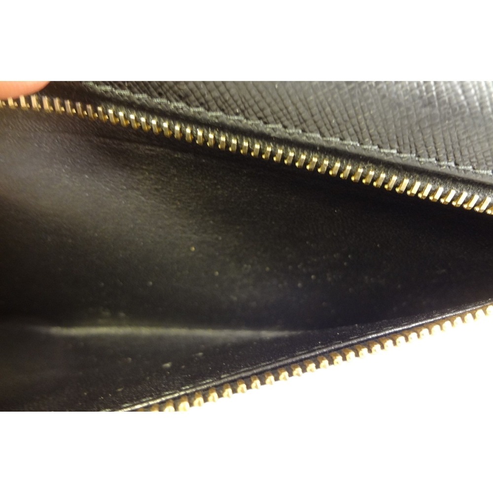 PRADA Black SLG Saffiano Leather Flap Long Wallet ID Holder Chain Includes COA - Picture 6 of 16
